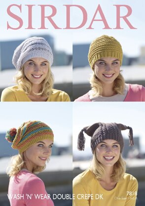 Hats in Sirdar Wash 'n' Wear Double Crepe DK - 7818- Downloadable PDF