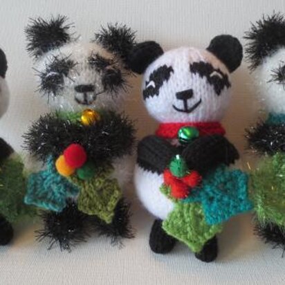 Holly Jolly Panda Hanging Ornament