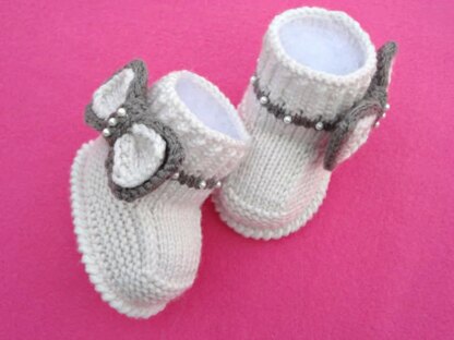 Pattern Knit Booties Merida