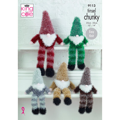 Tinsel Gnomes in King Cole Tinsel Chunky - 9113 - Leaflet