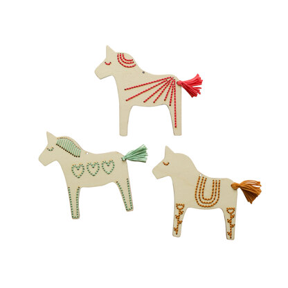 Cotton Clara Dala Horse Embroidery Kit - 12cm