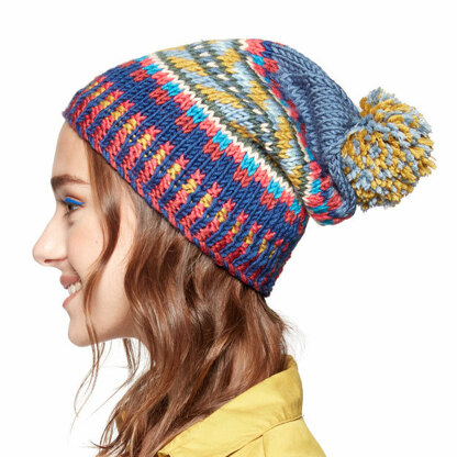 Colour Rules Knit Fair Isle Hat in Caron x Pantone - Downloadable PDF