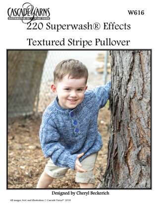 Effects Textured Stripe Pullover in Cascade Yarns 220 Superwash® - W616 - Downloadable PDF