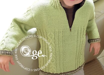 Boys cozy cable jumper with contrasting trim P013