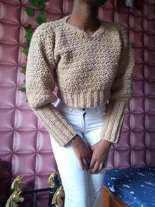 Cropped crochet sweater pattern