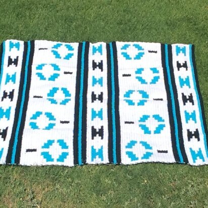 Bead Design Afghan Crochet Pattern (Native American Indian Navajo Origin)