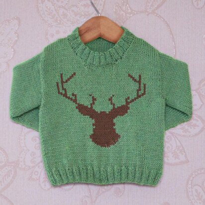 Intarsia - Deer Silhouette Chart - Childrens Sweater