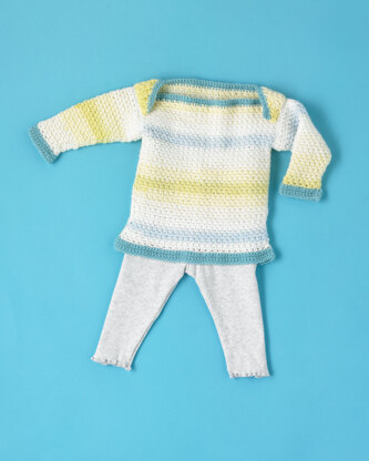 Moss Jumper - Free Crochet Pattern For Babies in Paintbox Yarns Baby DK Prints by Paintbox Yarns