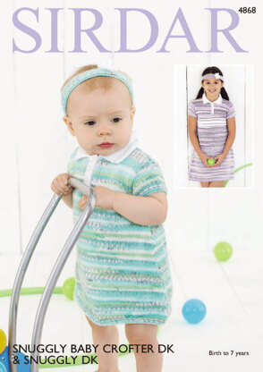 Dresses & Headbands in Sirdar Snuggly Baby Crofter DK & Snuggly DK - 4868 - Downloadable PDF