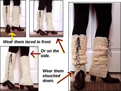 645, PEBBLE STITCH LACED UP LEGWARMERS, ANY SIZE