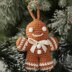 Gingerbread Man With White Pom Pom Eyes For Christmas Tree Crochet Ornaments