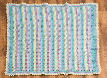 Baby Stripes Blanket in Red Heart Super Saver Economy Solids - LW4619 - Downloadable PDF