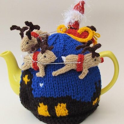 Santas sleigh ride tea cosy