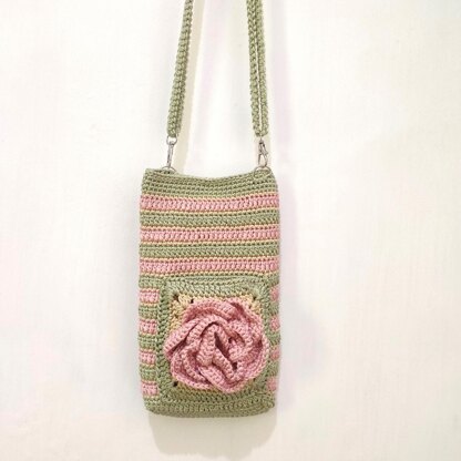 3D Rose Flower Phone Bag