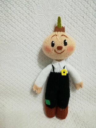 Toy Knitting Patterns -Knit boy doll Cipollino