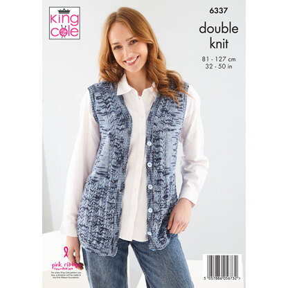 Cardigan and Waistcoat in King Cole Linendale Reflections DK - 6337 - Leaflet
