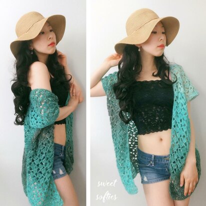 Beach Breeze Summer Cover-Up Short Sleeve Cardigan