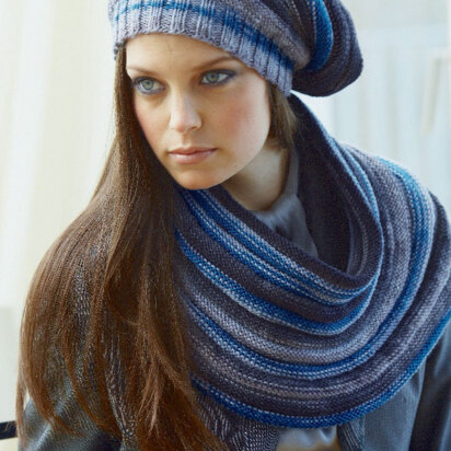 Damen-Loop, Beaniemütze & Beinstulpen in SMC Select Extra Soft Merino Color - 1687AB - Downloadable PDF