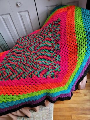 Crochet Granny Square Headband Pattern - the neon tea party