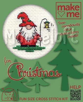 Mouseloft Christmas Gnome Make Me for Christmas Cross Stitch Kit - 100 x 120 x 10