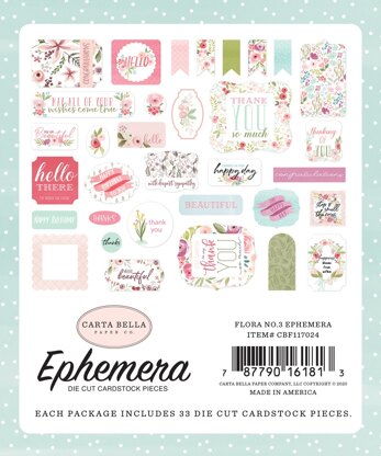 Echo Park Paper Carta Bella Cardstock Ephemera 33/Pkg - Icons, Flora No. 3