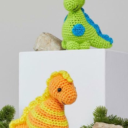 Stellan & Stanley Crochet Dinosaur in Red Heart Amigurumi - LM6283 - Downloadable PDF