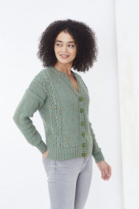 Cardigan and Sweater in King Cole Big Value Tweed DK - 5710 - Leaflet