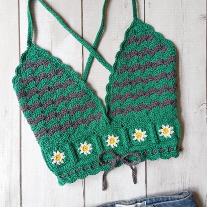 Crochet Floral Bralette - UK terms