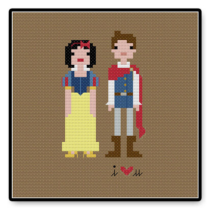 Snow White and Prince Ferdinand In Love - PDF Cross Stitch Pattern