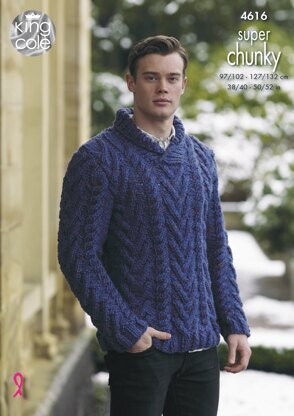 Sweaters in King Cole Big Value Super Chunky Twist - 4616 - Downloadable PDF