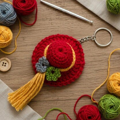 Crochet Hat Keychain Pdf + ideo Tutorials