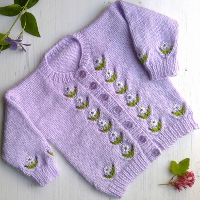 'Let Your Dreams Blossom' round neck baby cardigan