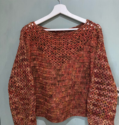 Jean pullover / jumper in Copper merino yarn