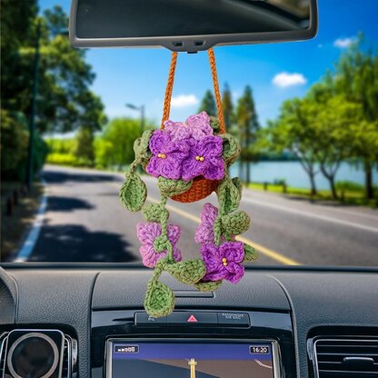 Lilac Basket Car Hanging