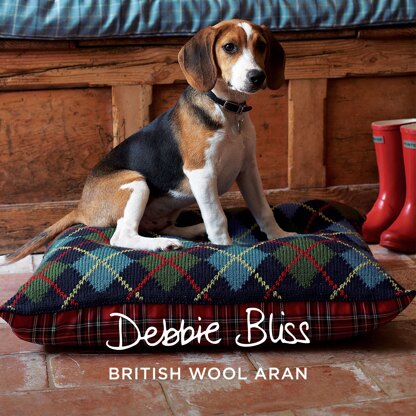 Argyle Bean Bag Dog Bed - Knitting Pattern for Pets in Debbie Bliss British Wool Aran by Debbie Bliss