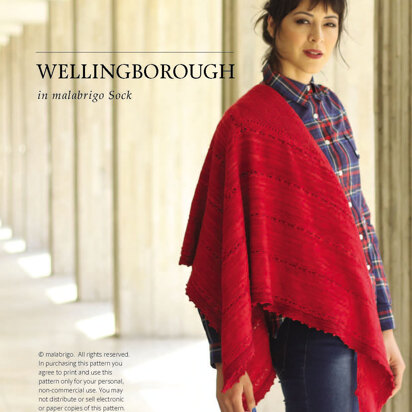 Wellingborough Shawl in Malabrigo Sock - Downloadable PDF