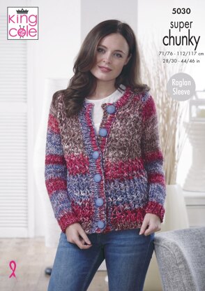 Cardigan & Sweater in King Cole Big Value Super Chunky Tints - 5030 - Downloadable PDF