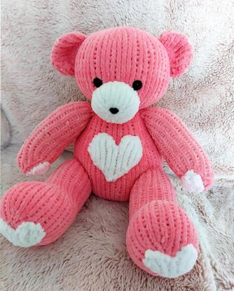 Heart Motif Teddy Bear Soft Toy 35cm LH035