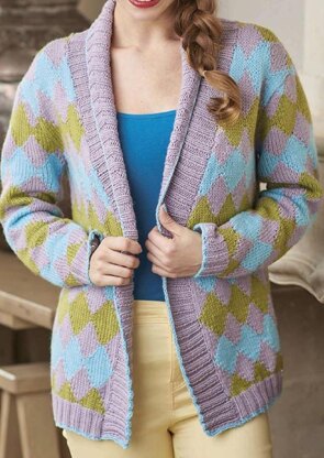 Diamond Intarsia Cardigan