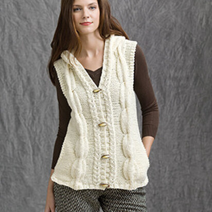 Snowbird Hooded Vest in Tahki Yarns Aria