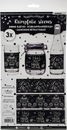 Studio Light Shrink Sleeves 12.5"X3.5" 3/Pkg - Chalk, 3 Designs/1 Each