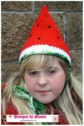 Crochet Watermelon Wedge Fruit Hat Pattern Costume Birthday Party Cap