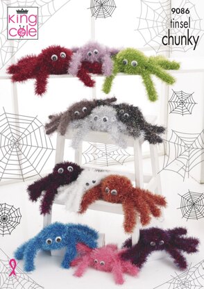 Tinsel Spiders in King Cole Tinsel Chunky - 9086pdf - Downloadable PDF