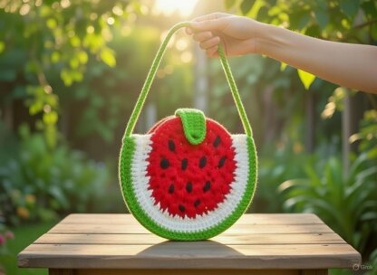 Watermelon Crochet Bag Pattern PDF + Video Tutorial