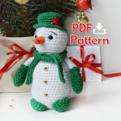 Crochet snowman amigurumi pattern