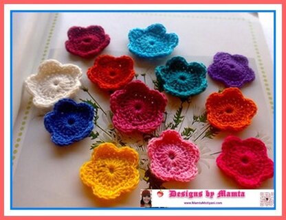 Crochet 5 Petal Flower Pattern For Beginners