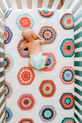 Grandmother's Flower Garden Crochet Quilt