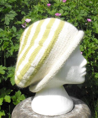 STRIPEY ROLL BRIM TAM SLOUCH KNITTING PATTERN - MADMONKEYKNITS