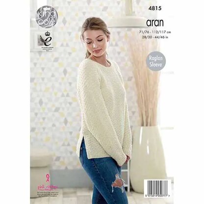 Sweater and Cardigan Knitted in King Cole Fashion Aran - P4815 - Leaflet