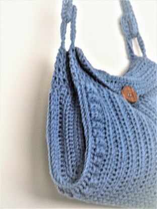 Crochet Blue Jeans Tote Bag # 308